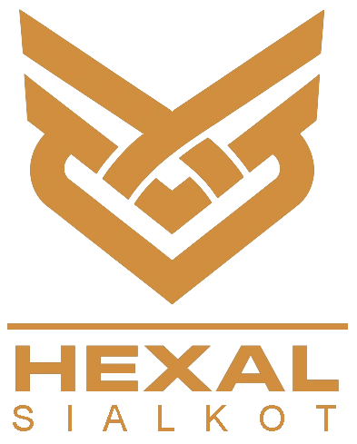 Hexal Sialkot logo on the footer of the website. Sports Gear Manufacturing Trends